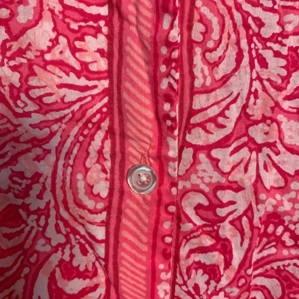 Oscar de la Renta Pink Label Pink Button Down Pajama Top Size XL - Picture 4 of 12
